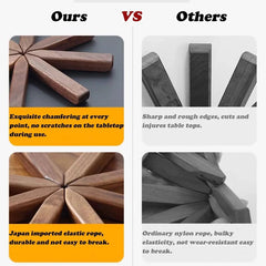 Wooden Trivets for Hot Dishes 3+1Set with Stand Heat-Resistant Black Walnut Tree 07FC0E-D4 - KOEEK