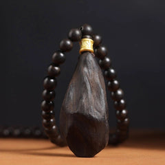 Favorite Agarwood Pendant Hanging Neck Black Oil Old Material Rosary Beads 07FC0E-D4 - KOEEK