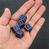 6 Sided Metal Dice Colorful Dice Mahjong Game Dice Set 5 Pieces 07FC0E-D4 - KOEEK