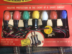 Vintage Christmas NOMA Safety Plug Outdoor Christmas Lights - 7 Lamps WORKS NIB NOMA - KOEEK