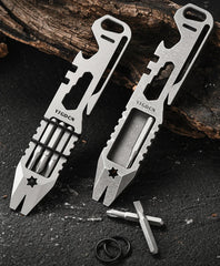 Titanium Crowbar Pry Bar Wrench Spanner Bottle Opener clip Quality EDC Tool 07FC0E-D4 - KOEEK
