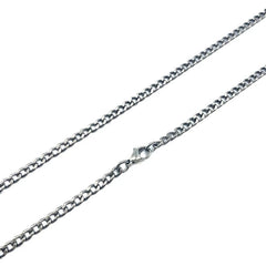 Pure Titanium Anti-allergy Necklace 2.2mm 3.5mm 5.5mm Curb Chain 22'' 24'' 26'' 07FC0E-D4 - KOEEK