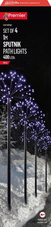 BNIB Premier Set of 4 Sputnik Path Lights - 400 LED's ~ White ~ PREMIER - KOEEK