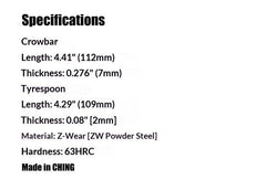 Z-Wear Powder Steel Pry Bar High Hardness Toughness EDC Tool - Customize 07FC0E-D4 - KOEEK