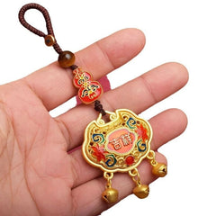 Wealth Lock Keychain Pendant Gourd Car Keychain Creative Gift Accessory 07FC0E-D4 - KOEEK