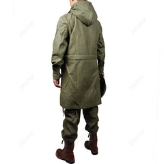 Military US Army M47 Jacket Trench Coat Mens Spring Fall Zip Hooded Windbreaker 07FC0E-D4 - KOEEK