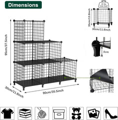 Wire Cube Storage Organizer, Closet Organizers and Storage, Metal 6 Cube Storage 07FC0E-D4 - KOEEK
