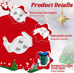 50 Pack C9 Magnetic Christmas Light Clips, Extra Strong Magnetic Clips Hook 07FC0E-D4 - KOEEK