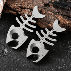 Titanium Alloy Bottle Opener Keychain Necklace Pendant Outdoor EDC Multi-Tools 07FC0E-D4 - KOEEK