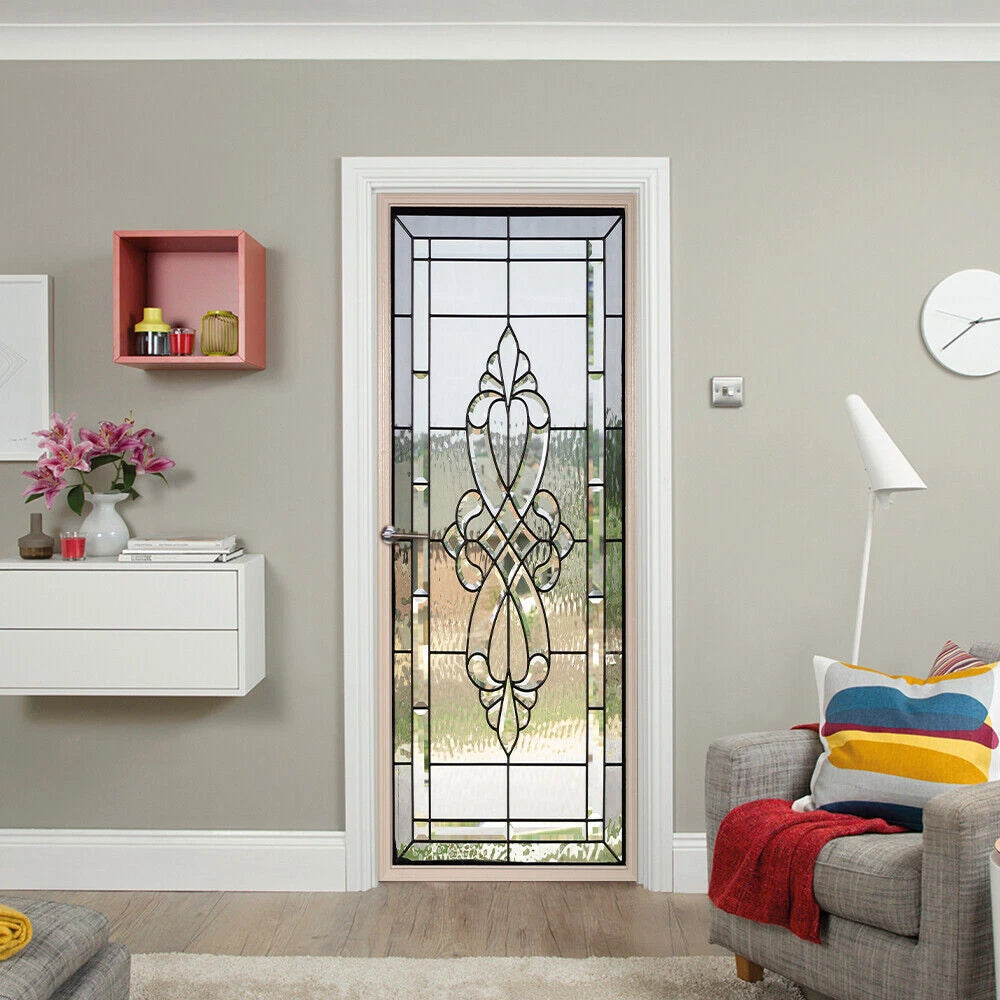 3D Sticker Imitation Glass Door Living Room Door Wall Mural Photo Home Decor 07FC0E-D4 - KOEEK