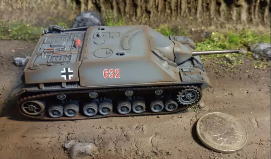 1:72 Scale WWII German Jagdpanzer IV Tank Destroyer Model with Grey Camouflage 07FC0E-D4 - KOEEK