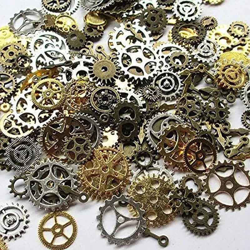 100g Clock Gears Clock Parts Gold Metal Gears Steampunk Gears Assorted Gears 07FC0E-D4 - KOEEK