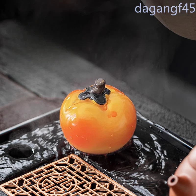 1Pc Exquisite Persimmon Tea Pet Creative Decoration Dedicated Tea Set Ornament 07FC0E-D4 - KOEEK
