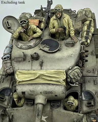1/16 Resin Figure Model Kit WWII US Tank Crew 4 Figures Unassembled Unpainted 07FC0E-D4 - KOEEK