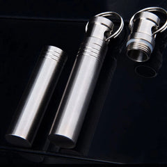 1pcs Titanium Alloy Keychain Waterproof Box Sealed Container Outdoor Storage EDC 07FC0E-D4 - KOEEK