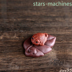 Creative Table Decoration Gift Yixing Zisha Tea Pet Purple Clay Toad Mascot 07FC0E-D4 - KOEEK
