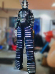 LED Robot Stilt Glowing Clothes Suit DJ Bar Party Show Cosplay Costume 7 Colors 07FC0E-D4 - KOEEK