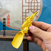 Boxwood Carved Ginseng Tea Scoop Hand Piece Fidget Décor Craft Wooden Ornament 07FC0E-D4 - KOEEK