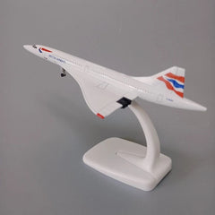 20cm British Airways Concorde Diecast Metal Plane Model with Wheels Display 07FC0E-D4 - KOEEK