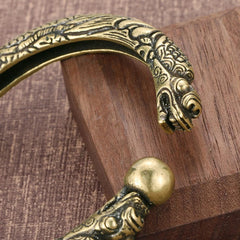 Chinese Trend Zodiac Dragon Cuff Bracelet Vintage Brass Open Jewelry Gift 07FC0E-D4 - KOEEK