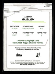 Andrey Rublev 2026 Topps Chrome Tennis Autograph I Refractor #AO-ARV [don137 07FC0E-D4 - KOEEK