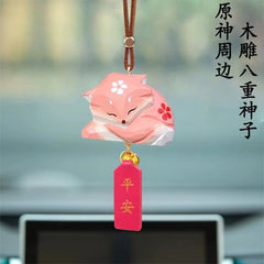 Wood Carving Car Hanging Ornament Rearview Mirror Decor Pendant 07FC0E-D4 - KOEEK