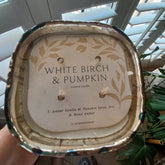ANTHROPOLOGIE PEBBLE WHITE BIRCH & PUMPKIN GLASS CANDLE HUGE VERY LGE FENG SHUI ANTHROPOLOGIE - KOEEK