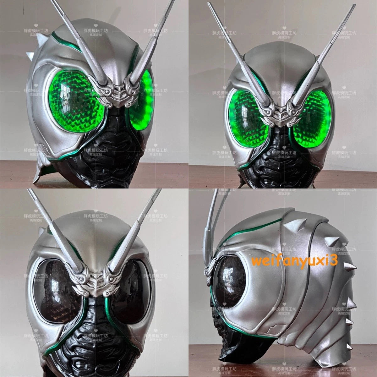 Masked Rider Shadow Moon Cosplay 1/1 Helmet FRP Wearable LED Eyes Mask Prop Gift 07FC0E-D4 - KOEEK
