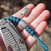 Titanium Alloy Pumpkin Knife Lanyard Bead Parachute Pendant EDC DIY Keychain 07FC0E-D4 - KOEEK
