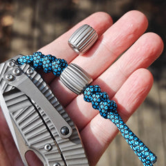 Titanium Alloy Pumpkin Knife Lanyard Bead Parachute Pendant EDC DIY Keychain 07FC0E-D4 - KOEEK