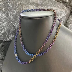 Men Women 7mm Pure Titanium Chain Necklace Durable Skin Friendly Jewelry Gift 07FC0E-D4 - KOEEK