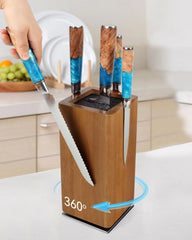 Magnetic Knife Holder 360° Rotating Wooden Universal Knife Holder 07FC0E-D4 - KOEEK