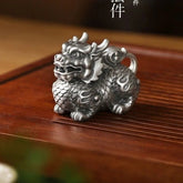 32mm Solid Qilin Tea Pet Handheld Carved Ornament Creative Gift 07FC0E-D4 - KOEEK