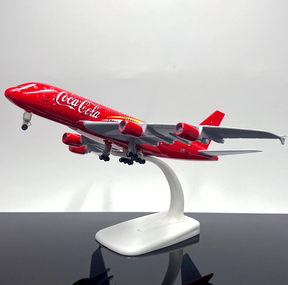 Coca-Cola Airbus A380 20cm Alloy Model with Removable Wheels Display Piece 07FC0E-D4 - KOEEK
