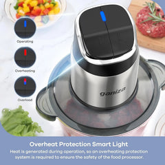 Food Processor,2-Speed Food Chopper Meat Grinder with 8-Cup Stainless Steel Bowl 07FC0E-D4 - KOEEK