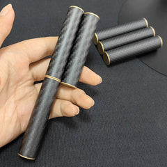 Hot Carbon Fiber + Brass 3 Section Fingert Spinner Top Adult Toy Magnetic Metal 07FC0E-D4 - KOEEK