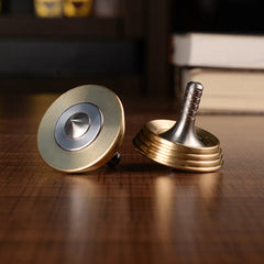 Stainless steel Brass Hand Twisting Spinning Top Gyro Gyroscope Gifts EDC Toys 07FC0E-D4 - KOEEK