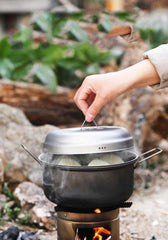 Outdoor 2L Titanium Steamer Tableware Soup Pot Portable Camping Large Capacity 07FC0E-D4 - KOEEK