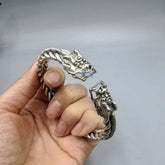 Bracelet Vintage Craft Copper Silver Plated Open Bangle Jewelry 07FC0E-D4 - KOEEK
