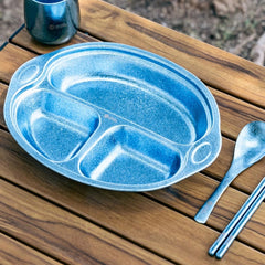 Pure Titanium GR1 3-in-1 Tableware Dinner Plate Ultra Light Divided Food Plate 07FC0E-D4 - KOEEK