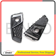 Fit For AUDI A4 B9 S-Line S4 2019 Honeycomb Bumper Grill Fog Light Grille Glossy 07FC0E-D4 - KOEEK