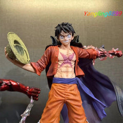 Anime Toy Monkey D. Luffy GK PVC Statue Model Figure w/ 2 Heads Fan Collect 40cm 07FC0E-D4 - KOEEK