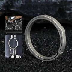 3PCS Titanium Alloy Round Keychain Rings Split Side Pushing Key Rings Heavy Duty 07FC0E-D4 - KOEEK