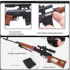 1/3 Scale SVD Sniper Rifle Metal Non-Firing Model Kit Removable Parts Display 07FC0E-D4 - KOEEK