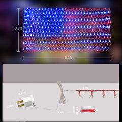 () American Flag Lights, 420 LED USA Flag Net Lights, Outdoor Waterproof 07FC0E-D4 - KOEEK