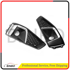 Fit For AUDI A4 B9 S-Line S4 2019 Honeycomb Bumper Grill Fog Light Grille Glossy 07FC0E-D4 - KOEEK