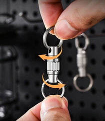 Titanium Quick Release Swivel Keychain EDC Car Key Holder with Double Key Rings 07FC0E-D4 - KOEEK
