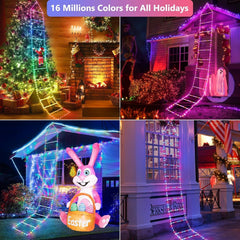 "Toodour Smart RGB Christmas Lights – 10ft Santa Claus Ladder Lights, Bluetooth 07FC0E-D4 - KOEEK