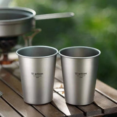 320ml Pure Titanium Single Layer Wall Cup Coffee Tea Beer Cup Portable Outdoor 07FC0E-D4 - KOEEK
