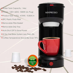 2-in-1 coffee maker – single-cup brewing and grinding coffee maker 07FC0E-D4 - KOEEK